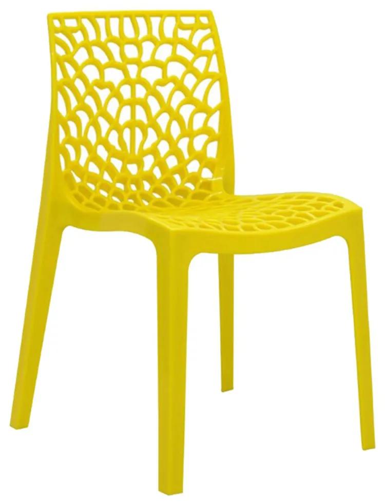 Cadeira Decorativa Sala e Cozinha Cruzzer (PP) Amarela - Gran Belo