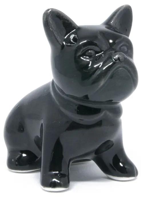 Cachorro Bulldog Franc&ecirc;s de porcelana preto