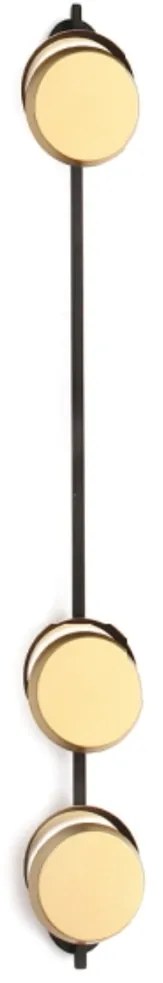 Arandela Eclipse Linear Assimetrico 05X11X100Cm Discos Metal Aluminio... (COBRE BRILHO, 110V)