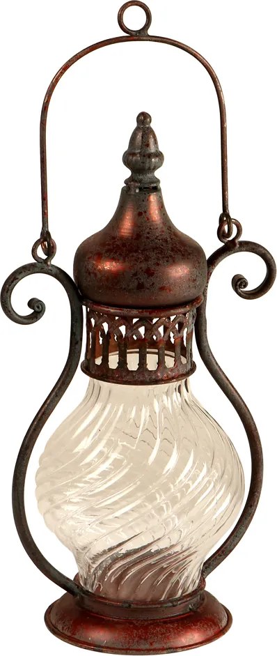 Lanterna Decorativa de Metal Envelhecido e Vidro Boudenib
