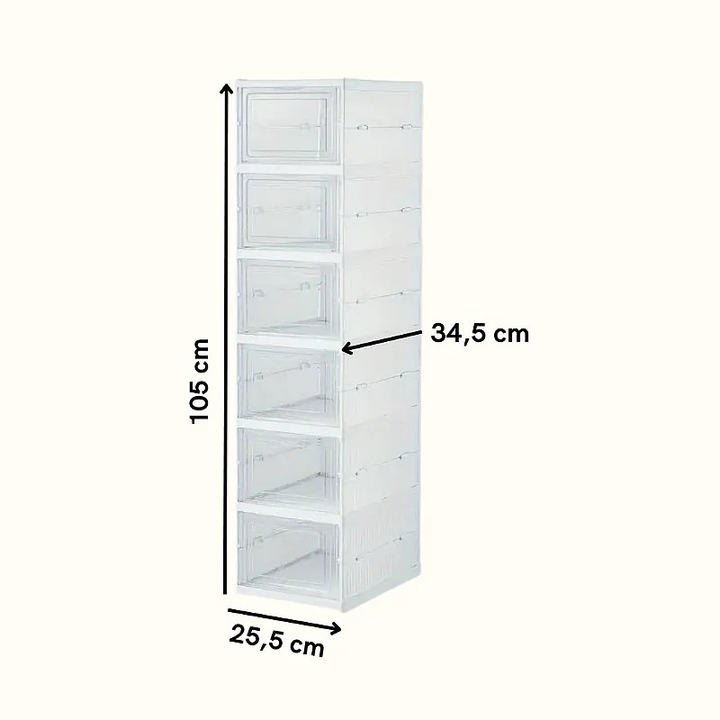 Sapateira Vertical 6 Andares Caixa De Sapato Dobrável Tênis