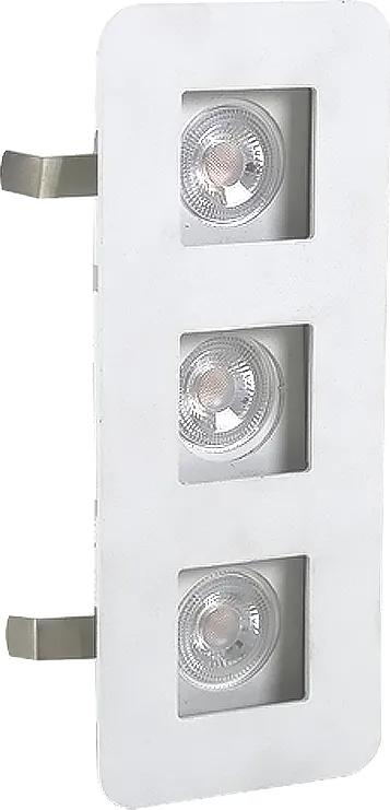 Plafon Embutir Triplo Aluminio Branco 18,5cm