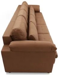 Sofá Retrátil 5 Lugares Para Sala 414cm Dijon Couro Mel S07 - Mpozenat
