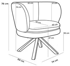 Kit 2 Poltronas Decorativas Melissa Base Giromad Giratória Veludo C-31