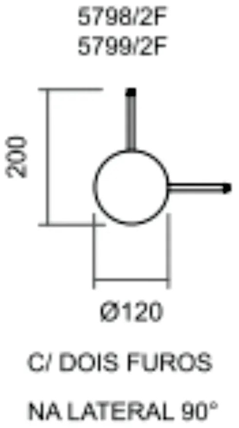 Arandela Galáxia 1Xpci Led 5W 220V Ø12X5Cm (C/ Dois Furos Na Lateral 9... (CB-M - Cobre Metálico)