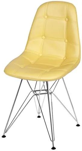 Cadeira Eames Botone Amarela Base Cromada - 39068 Sun House