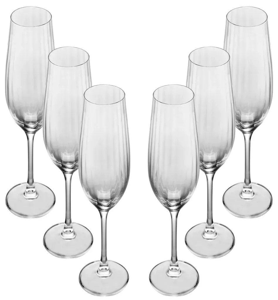 Conjunto 6 Taça De Champagne 260Ml Cristal Ecologico Columba  Optic - Wolff