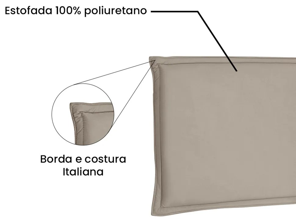 Cabeceira Painel Garden Para Cama Box Solteiro 90 cm Suede - D'Rossi - Bege