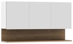 Armário de Cozinha Aéreo 118cm 3 Portas Duda Z34 Branco/Freijó - Mpoze