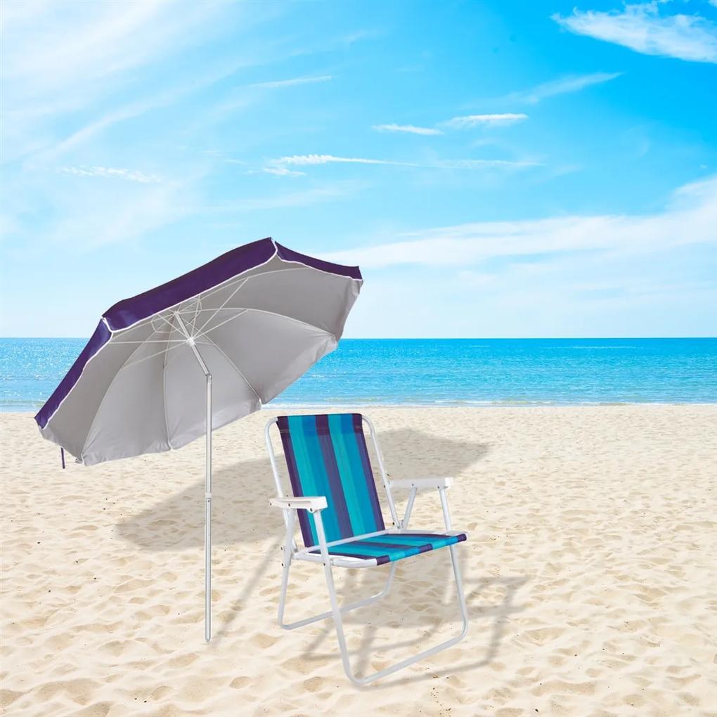 Conjunto Cadeira de Praia e Guarda-Sol Cores Sortidas Vacation