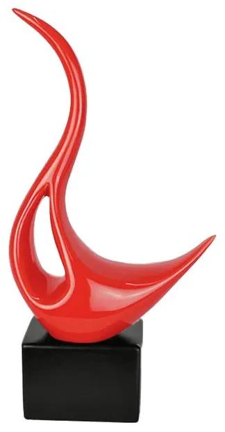 Escultura Cisne Negro Pequeno Vermelho - NT 44701