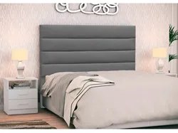 Cabeceira Cama Box Casal Queen 160cm Greta Suede Cinza e 2 Mesas de Ca