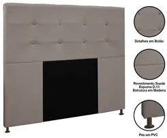 Cabeceira Cama Box Casal Queen 160cm Safira Suede I02 Bege - Mpozenato