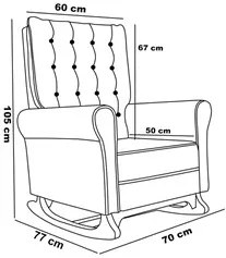 Kit 02 Poltronas de Amamentação e Descanso Base Madeira Balanço Brenda