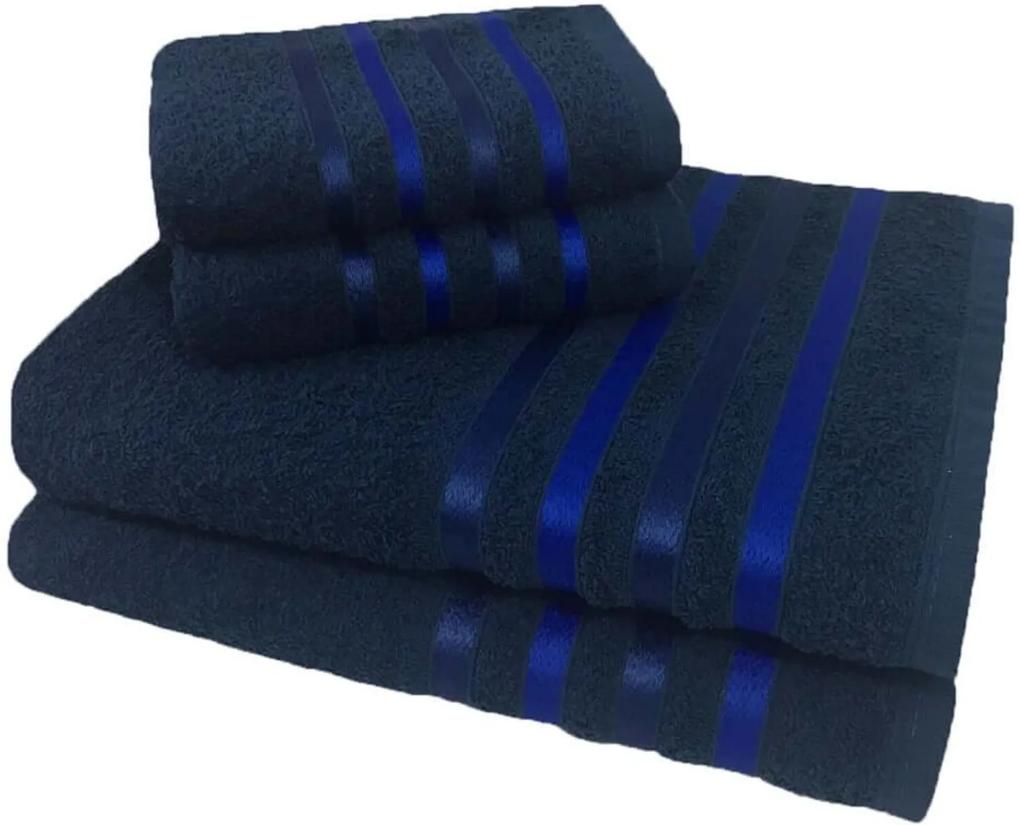 Jogo de Toalha 4 Peças kit de toalhas 2 banho 2 rosto Jogo de Banho Azul