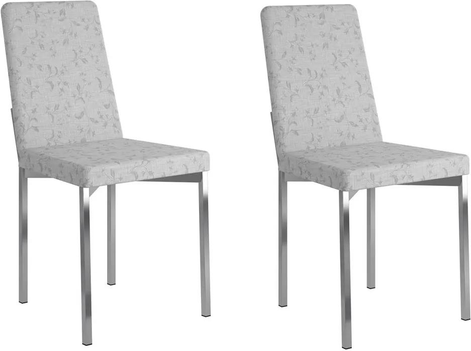 Cadeiras para Cozinha Kit 2 Cadeiras 399 Fantasia Branco/Cromado - Carraro Móveis