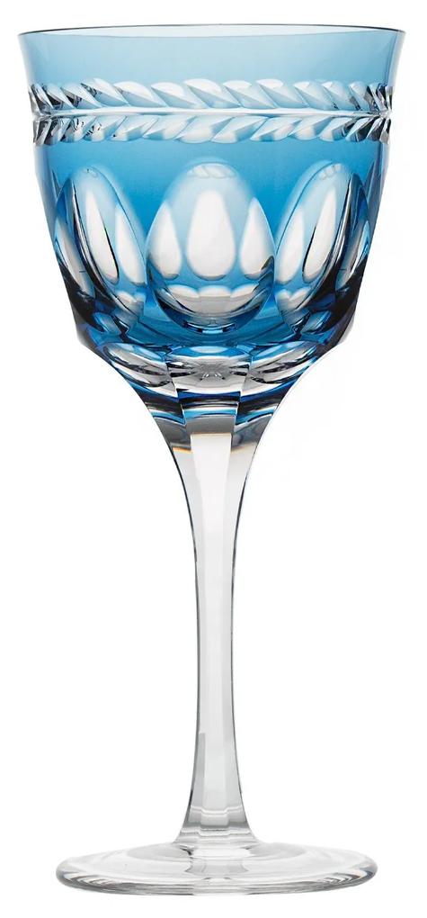 Taça de Cristal Lapidado Artesanal p/ Água Libélula - Azul Claro - 17  Azul Claro - 17