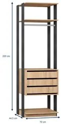 Guarda Roupa Closet Clothes 1004 3 Gavetas Carvalho/Espresso - BE Mobi
