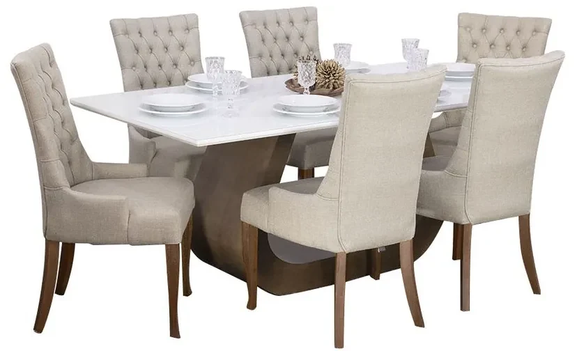 Conjunto Sala de Jantar Mesa São Francisco e 6 Cadeiras Premium - D'Confort  Design