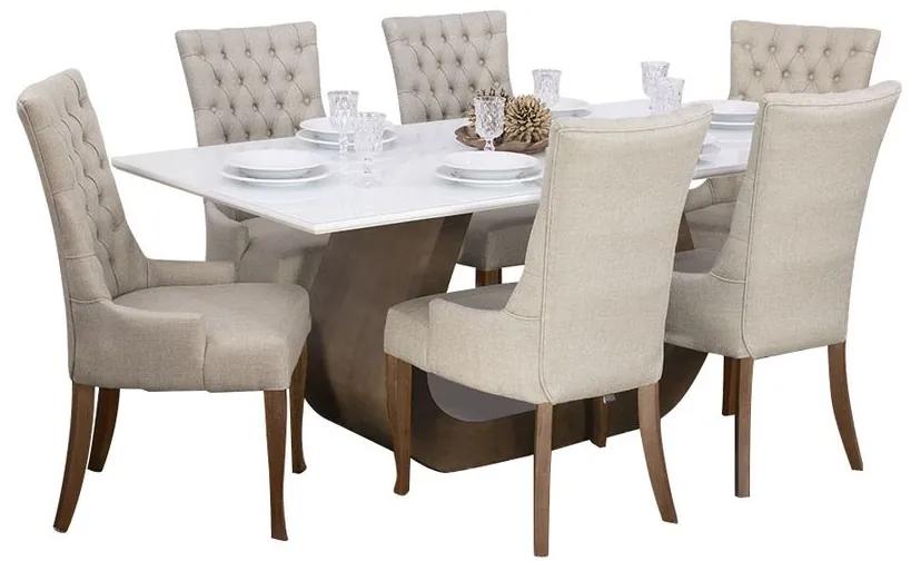 Conjunto Sala de Jantar Mesa Design com 6 Cadeiras Judy - Wood Prime 44665
