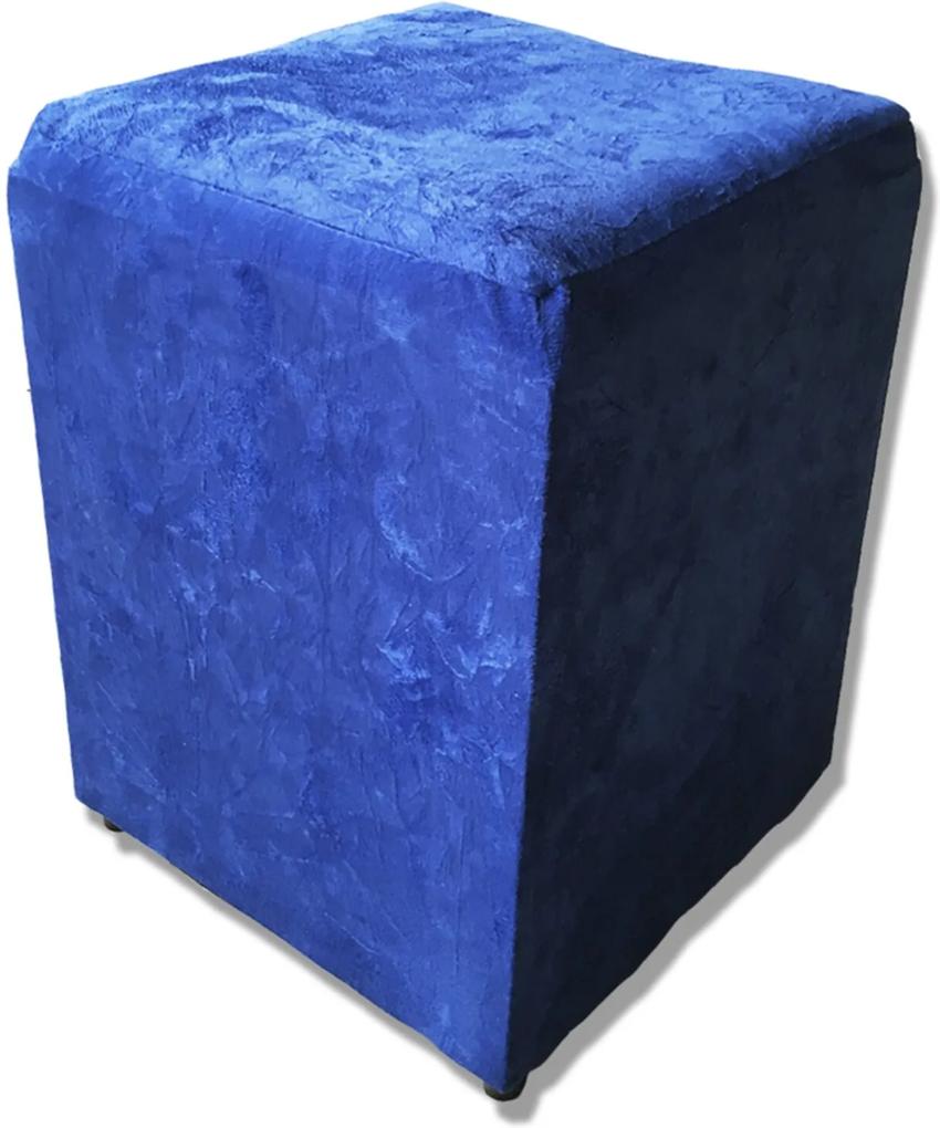 Puff Cubo Quadrado Box Decorativo Suede (34x34x45cm) - Azul