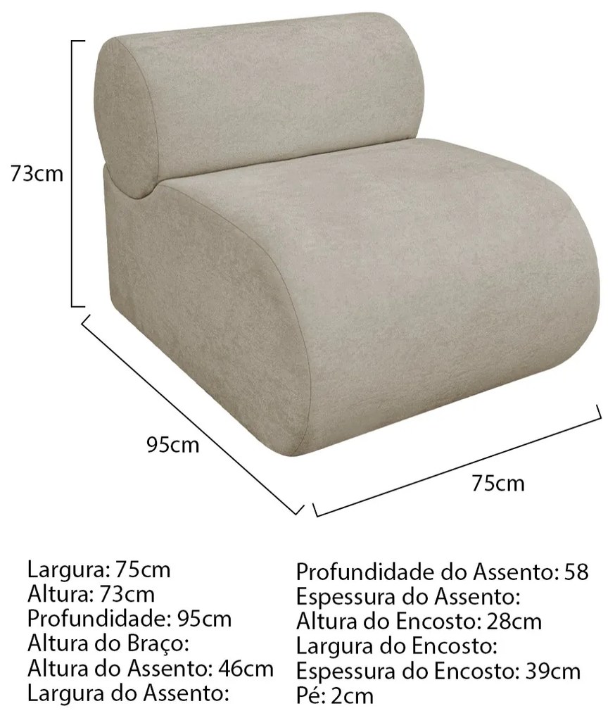 Kit 2 Poltronas Decorativas Orgânica  Escritório Recepção Sala Virgínia Linho - ADJ Decor