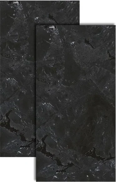 Porcelanato Marmorizado Polido Borda Reta Interno 52,7x105cm Infinity Black  Biancogres