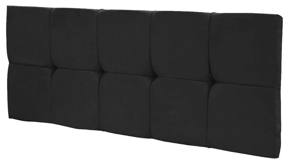 Cabeceira Painel Nina para Cama Box Solteiro 100 cm Suede Preto D'Rossi