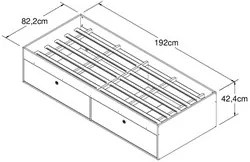 Cama de Solteiro 80cm Com 4 Portas Tókio A05 Branco - Mpozenato