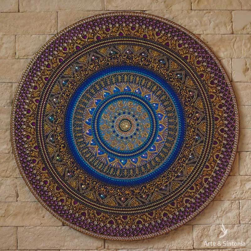Mandala Colorida em Cerâmica 60cm