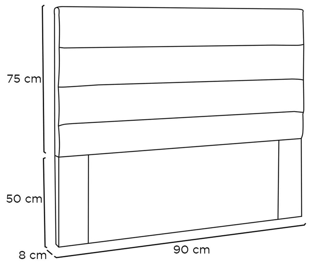 Cabeceira Estofada Nubia 90cm Solteiro Veludo - ADJ Decor