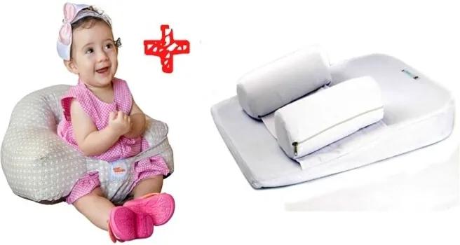Almofada amamentação Baby Holder senta-bebê + travesseiro anti-refluxo com rolinho