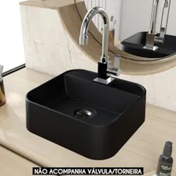 Cuba Pia Para Banheiro Quadrada 32cm Ágata C08 Preto - Mpozenato