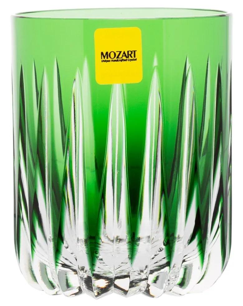 Copo de Cristal Lapidado Artesanal p/ Whisky - Verde Escuro  Verde Escuro