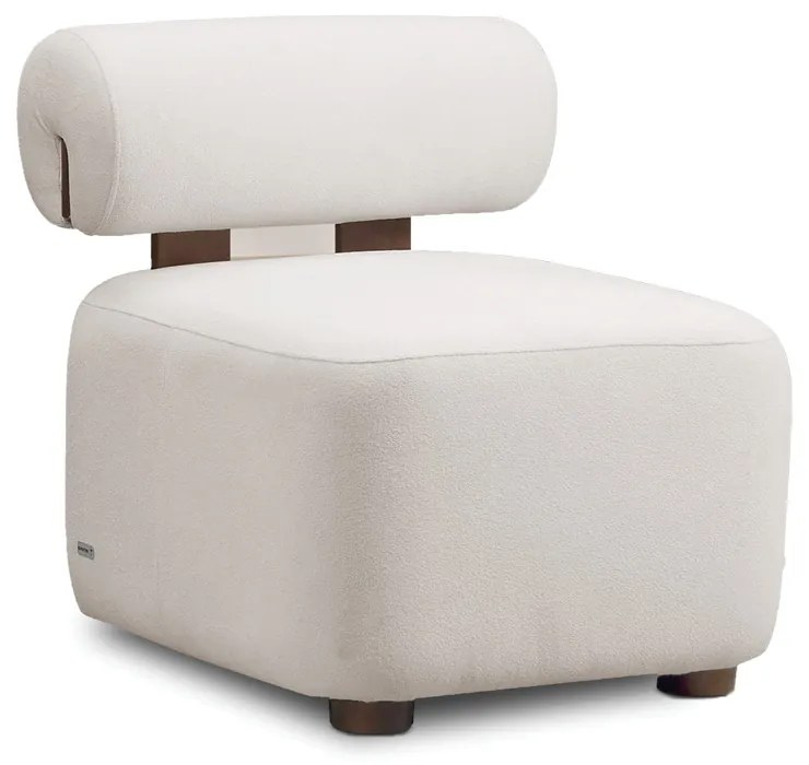 Poltrona Decorativa para Sala Helora Bouclê Cinza Claro E03 - D'Rossi