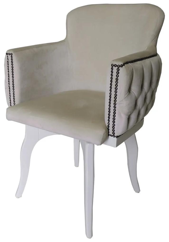 Cadeira Giratória New Pure com Capitonê - Branco Provençal Kleiner