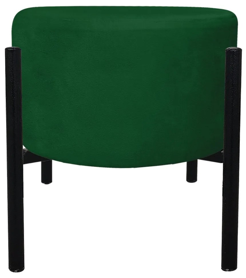 Puff Banqueta Decorativo Industrial Preto Kit 2 Iron Suede D03 - D'Rossi - Verde