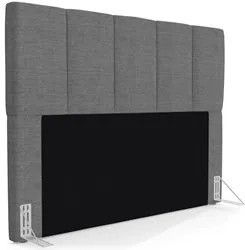 Cabeceira Cama Box Casal 140cm Pérola W01 Linho Cinza Escuro - Mpozena