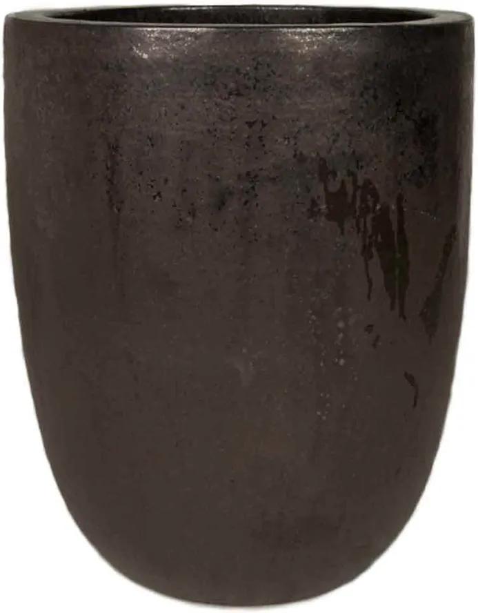 Vaso Vietnamita Cerâmica Importado U Planter Grafite D54cm x A68cm