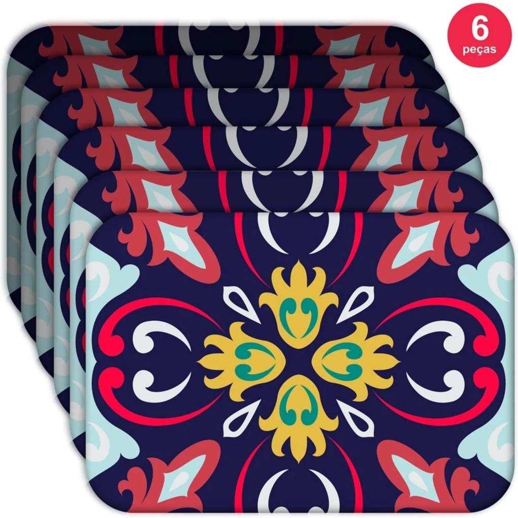 Jogo Americano Love Decor  Wevans Mandala Colorful Kit Com 6 Pçs