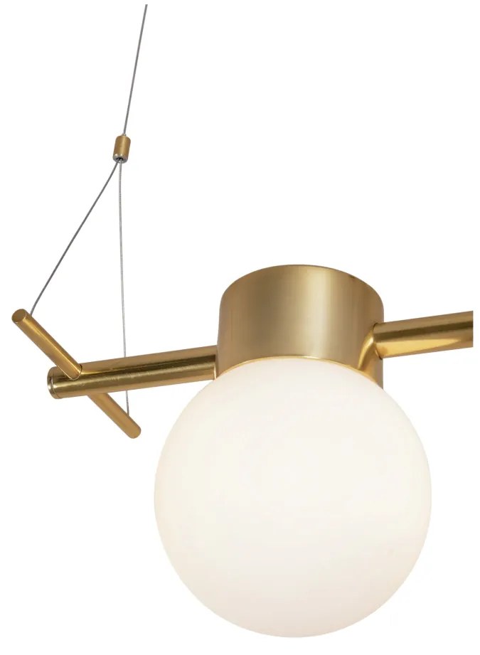 Pendente Sonata 23X84X25Cm 4Xg9 Aluminio E Globo Ø12Cm | Usina 16950/4 (CB-M - Cobre Metálico, AMBAR)