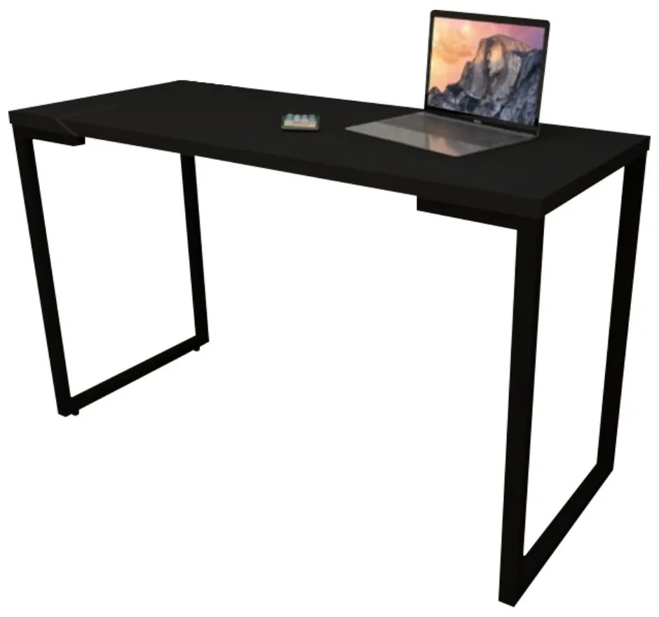 Mesa Escrivaninha Adelle 120cm Para Escritório e Home Office Industrial Preto - ADJ DECOR