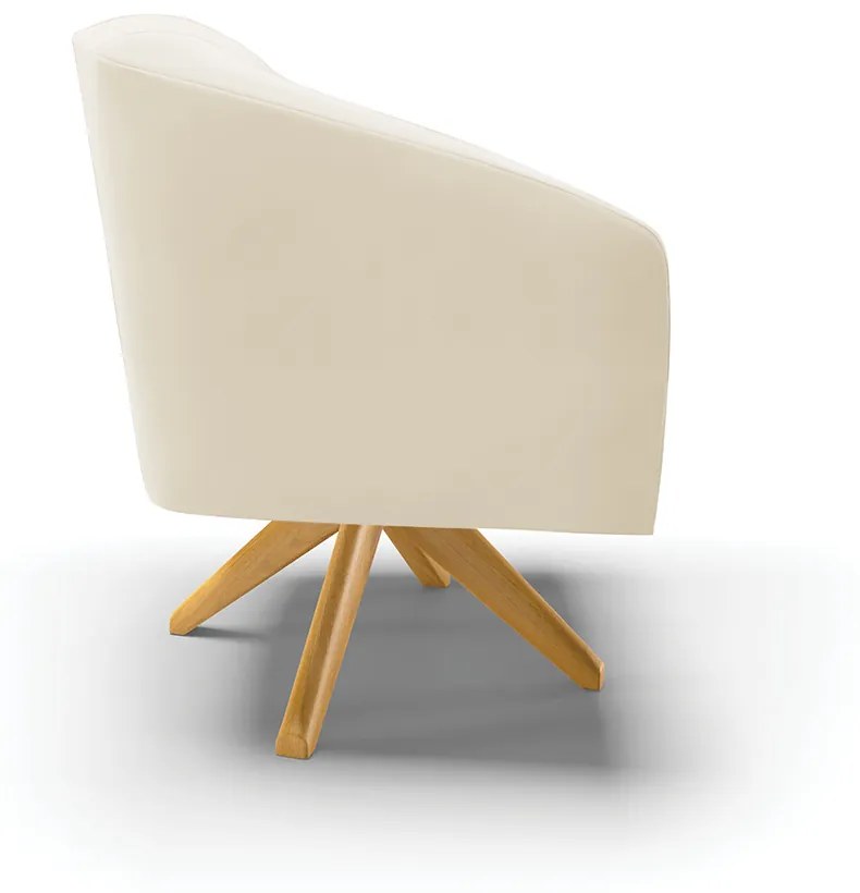 Poltrona Decorativa Giratória MA30 Stella Veludo D03 - D'Rossi - Bege