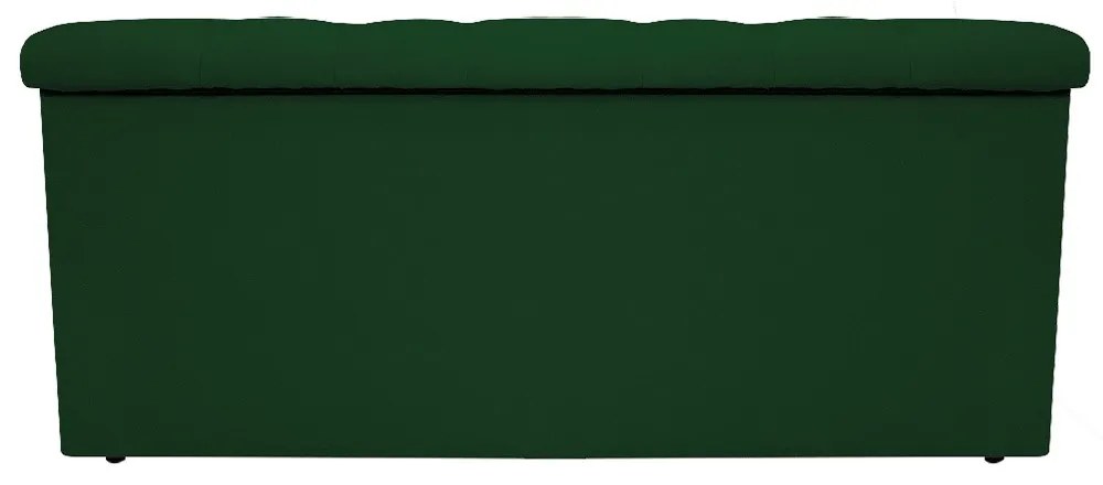 Recamier Baú Estofada Mel 90 cm Solteiro Com Capitonê  Suede Verde - ADJ Decor