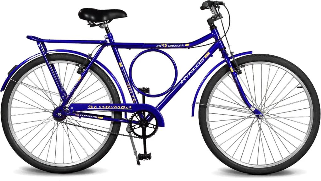 Bicicleta Kyklos Aro 26 Circular 5.7 Freio Manual Azul