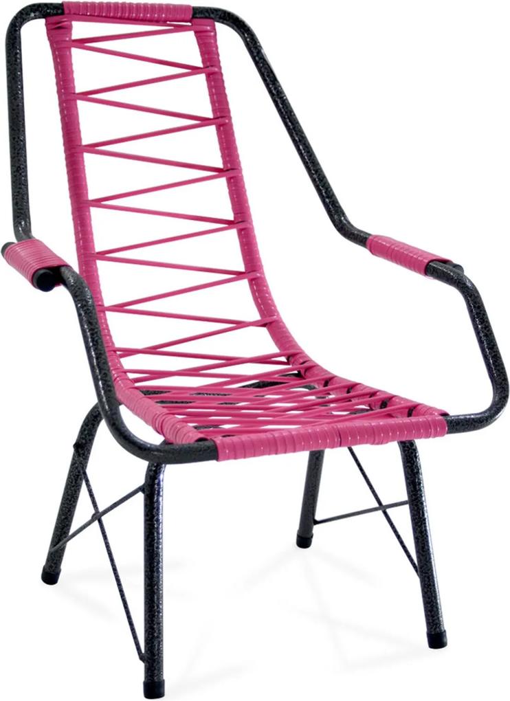 Cadeira De Fio Infantil Eletrostático Plus Rosa Fabone Móveis Tubulares