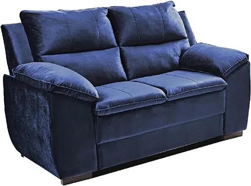 Sofá Com Fibra No Encosto Apogeu 2 Lugares Tecido Suede Azul - Umaflex