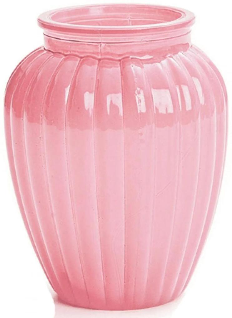 Vaso Decorando Com Classe Oval Rosa 10,5X8cm