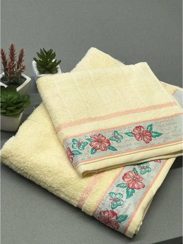 Kit Conjunto toalhas banho e rosto 02 Peças Jacquard FJ6187 - MARFIM