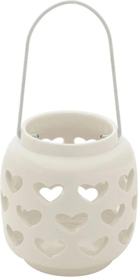 Castiçal Porta Vela Decorativo Porcelana Coração Heart Shape